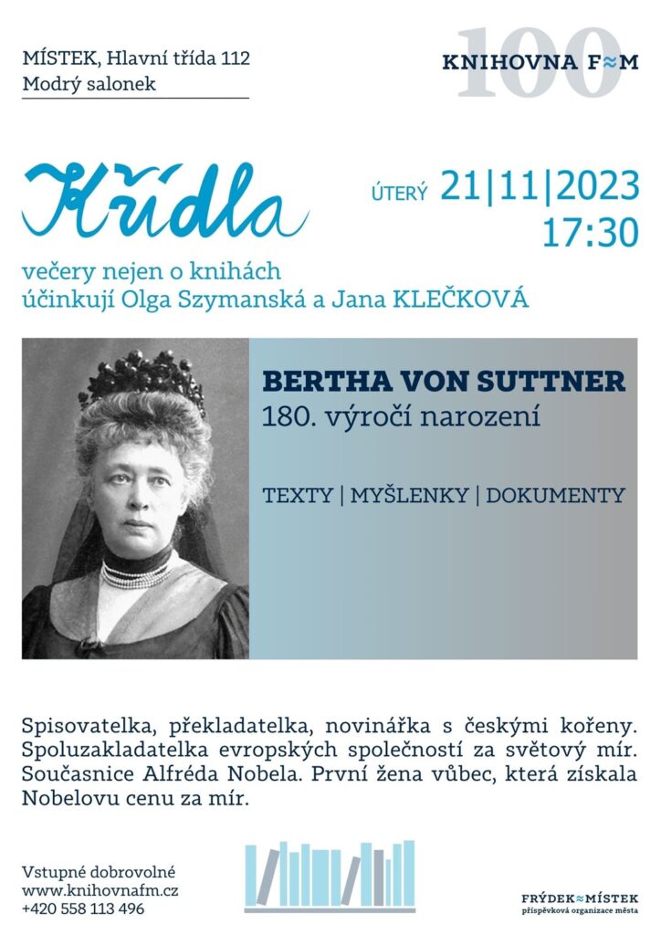 BERTHA VON SUTTNER - 180. výročí narození 