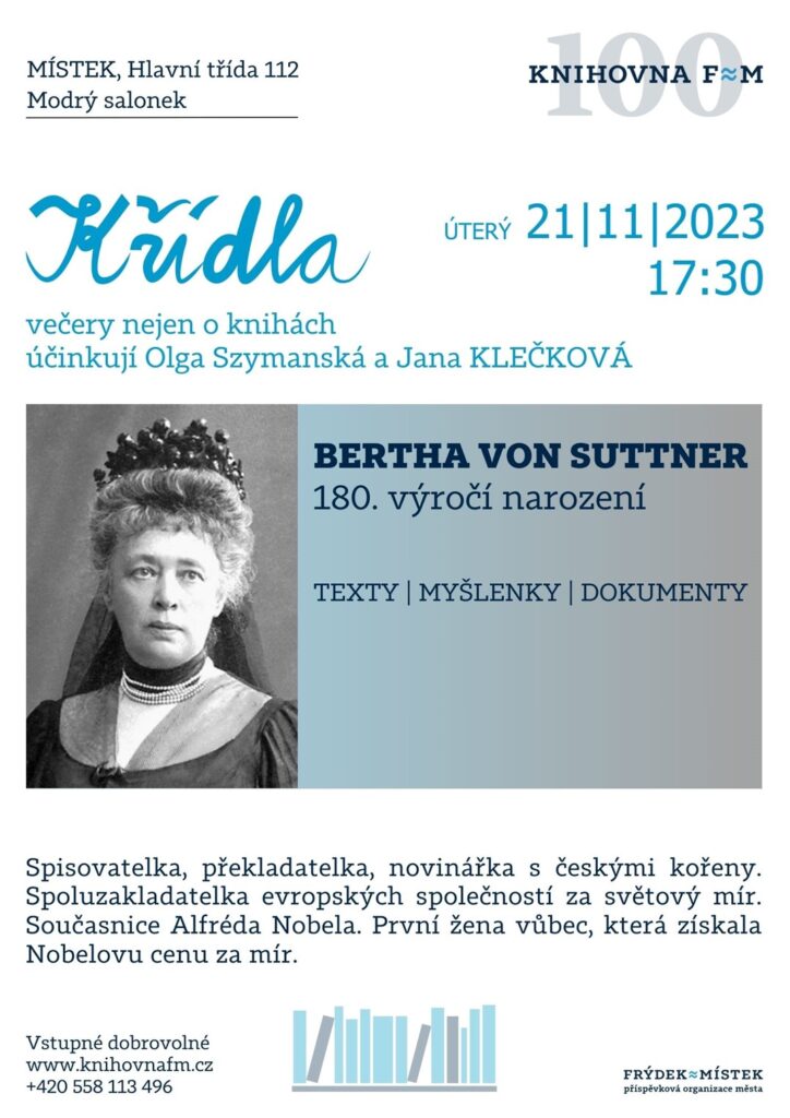BERTHA VON SUTTNER - 180. výročí narození
